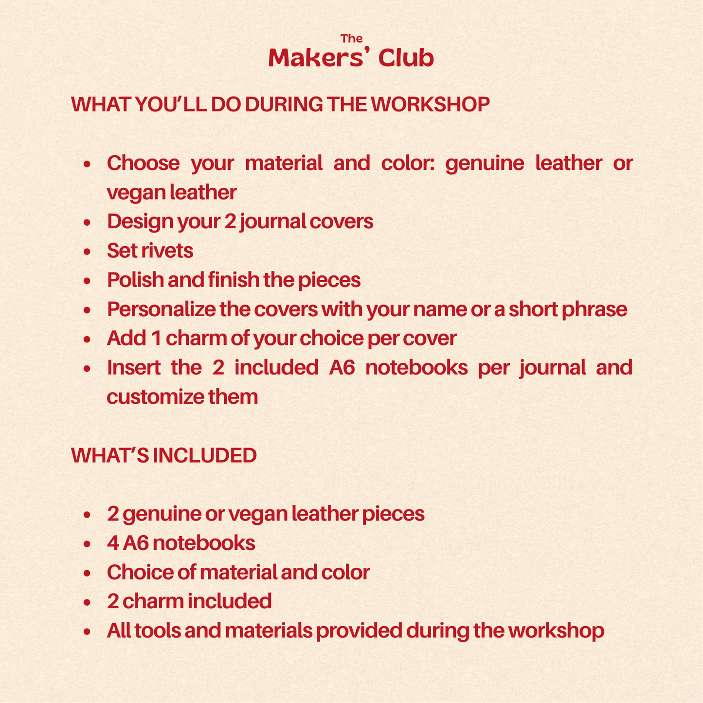 Make your own journal - 2 leather or vegan leather journals - inspired in Louise Carmen