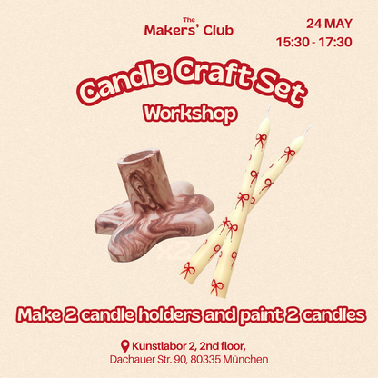 Candle Craft Set: 2 Kerzenhalter & Kerzen bemalen