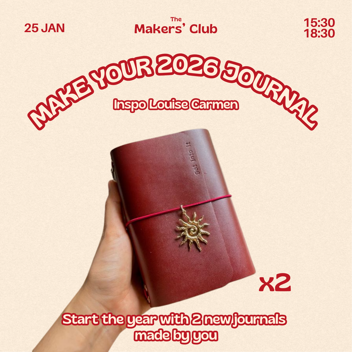 Make your own journal - 2 leather or vegan leather journals - inspired in Louise Carmen
